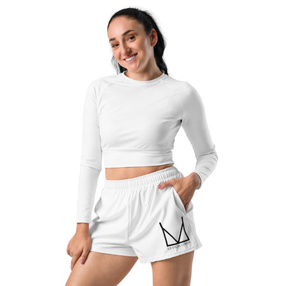 La Vida Luxur athletic shorts in white, designed for casual wear and active movement.