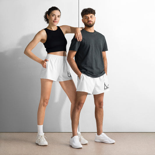La Vida Luxur athletic shorts in white, designed for casual wear and active movement.